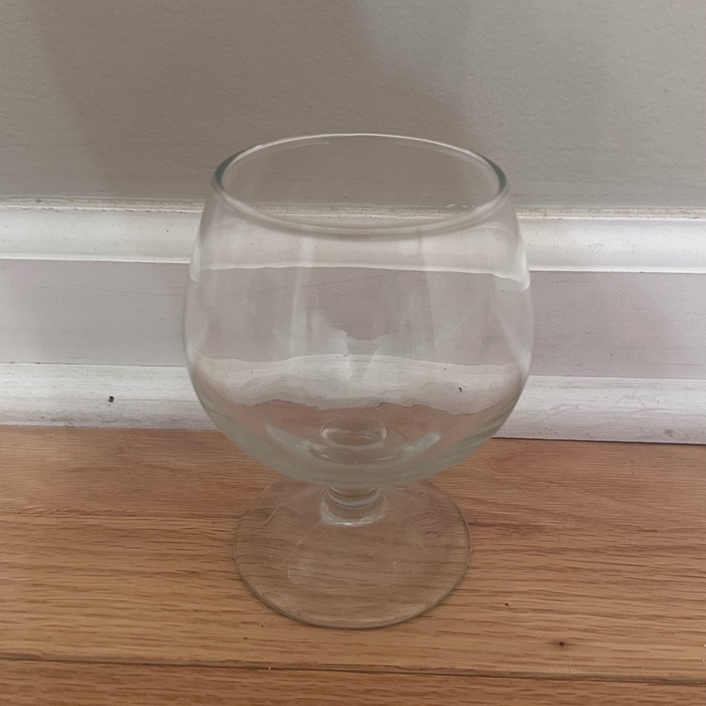 Clear Brandy Snifter Glass - Elegant Stemmed Drinkware